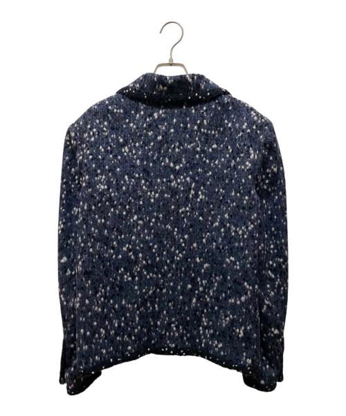 CHANEL（シャネル）CHANEL (シャネル) ココボタン2ポケットジャケット ネイビー×ホワイト サイズ:46の古着・服飾アイテム