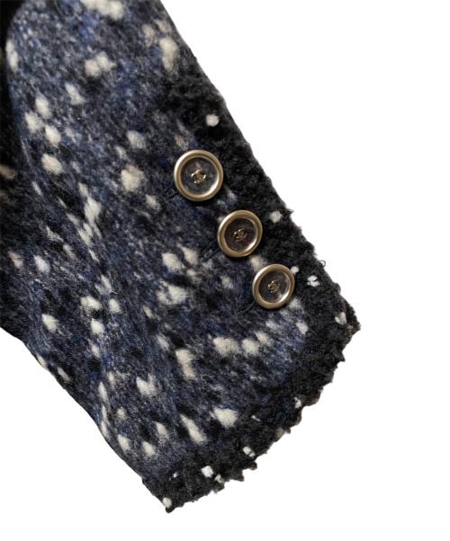CHANEL（シャネル）CHANEL (シャネル) ココボタン2ポケットジャケット ネイビー×ホワイト サイズ:46の古着・服飾アイテム