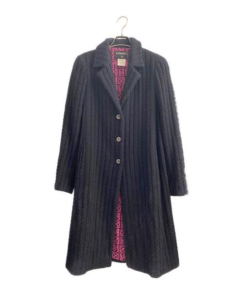 CHANEL（シャネル）CHANEL (シャネル) ウールアルパカロングコート ネイビー サイズ:38の古着・服飾アイテム