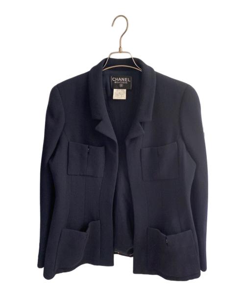 CHANEL（シャネル）CHANEL (シャネル) スプリングホックココボタンジャケット ネイビー サイズ:42の古着・服飾アイテム