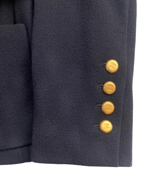 CHANEL（シャネル）CHANEL (シャネル) スプリングホックココボタンジャケット ネイビー サイズ:42の古着・服飾アイテム