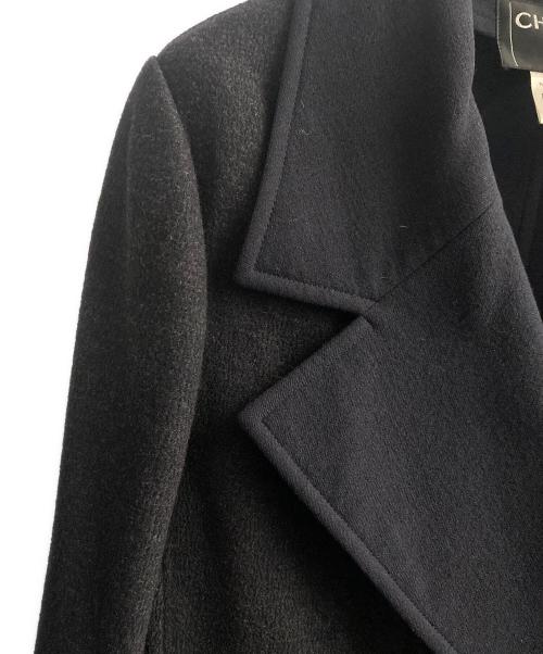 CHANEL（シャネル）CHANEL (シャネル) ウールラップコート ブラック サイズ:42の古着・服飾アイテム