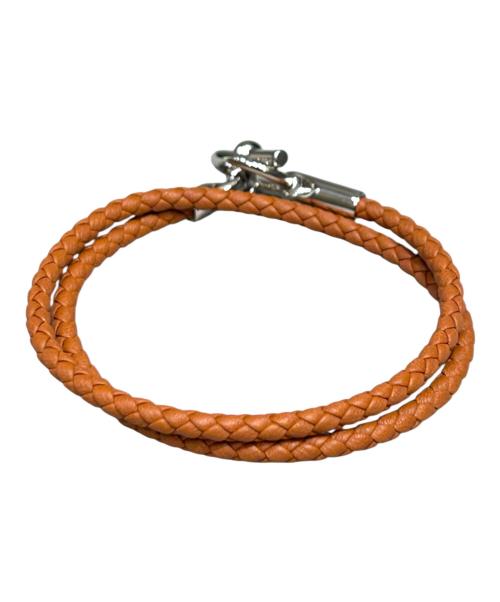 HERMES（エルメス）HERMES (エルメス) レザーブレスレット 《グレナン》 ドゥブルトゥール ブラウンの古着・服飾アイテム