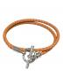 HERMES（エルメス）の古着「レザーブレスレット 《グレナン》 ドゥブルトゥール」｜ブラウン