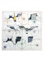 HERMESエルメス）の古着「カレ70《ア・トゥ・ベルリンヌ》アイレット・キュイール」｜シルバー/コライユ/イエロー