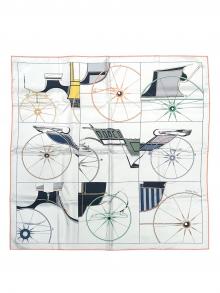 HERMES（エルメス）の古着「カレ70《ア・トゥ・ベルリンヌ》アイレット・キュイール」｜シルバー/コライユ/イエロー