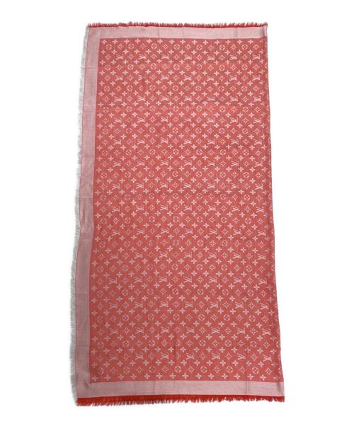 LOUIS VUITTON（ルイ ヴィトン）LOUIS VUITTON (ルイ ヴィトン) モノグラム大判ストール レッド サイズ:140×140の古着・服飾アイテム