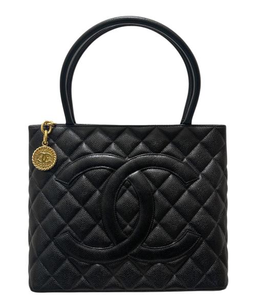 CHANEL（シャネル）CHANEL (シャネル) 復刻トートバッグ ブラック×ゴールド金具 サイズ:-の古着・服飾アイテム