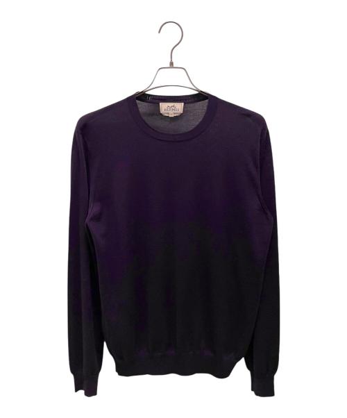HERMES（エルメス）HERMES (エルメス) クルーネックニット パープル サイズ:Lの古着・服飾アイテム