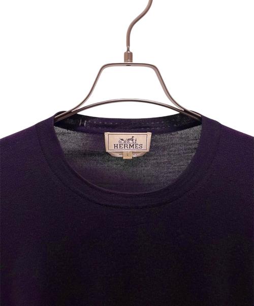 HERMES（エルメス）HERMES (エルメス) クルーネックニット パープル サイズ:Lの古着・服飾アイテム