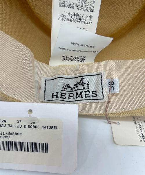 HERMES（エルメス）HERMES (エルメス) パナマハット CHAPEAU MALIBU B BORDE ベージュ サイズ:58の古着・服飾アイテム