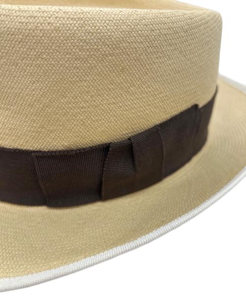 HERMES（エルメス）HERMES (エルメス) パナマハット CHAPEAU MALIBU B BORDE ベージュ サイズ:58の古着・服飾アイテム