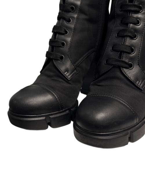 PRADA（プラダ）PRADA (プラダ) トライアングルロゴサイドジップブ-ツ ブラック サイズ:37の古着・服飾アイテム