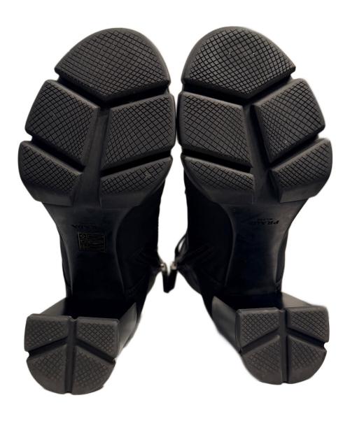 PRADA（プラダ）PRADA (プラダ) トライアングルロゴサイドジップブ-ツ ブラック サイズ:37の古着・服飾アイテム