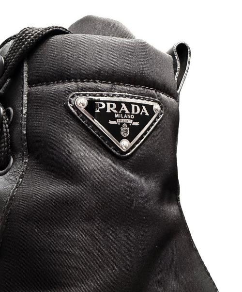 PRADA（プラダ）PRADA (プラダ) トライアングルロゴサイドジップブ-ツ ブラック サイズ:37の古着・服飾アイテム