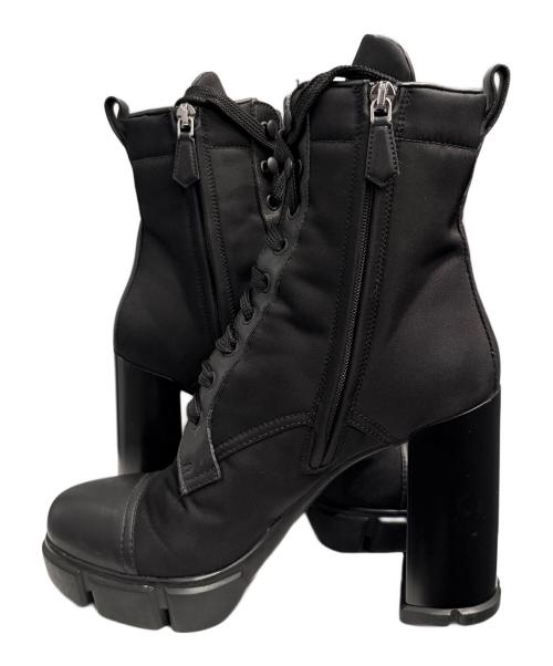 PRADA（プラダ）PRADA (プラダ) トライアングルロゴサイドジップブ-ツ ブラック サイズ:37の古着・服飾アイテム