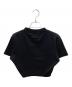 VETEMENTS (ヴェトモン) VETEMENTS t-shirt Oval Logo Cropped オーバルロゴ クロップド カットソー ブラック サイズ:S 未使用品：50000円