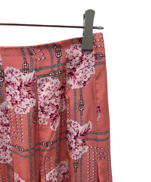GUCCI（グッチ）GUCCI (グッチ) フローラルプリントシルクプリーツスカート ピンク サイズ:40の古着・服飾アイテム