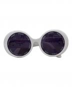 CHANELシャネル）の古着「ラウンドフレームサングラス」｜ホワイト