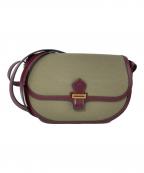 HERMESエルメス）の古着「フラップショルダーバッグ」｜オリーブ×ボルドー