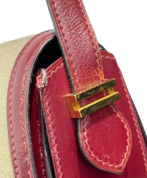 HERMES（エルメス）HERMES (エルメス) フラップショルダーバッグ オリーブ×ボルドーの古着・服飾アイテム