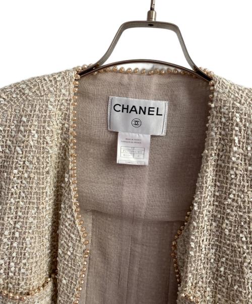 CHANEL（シャネル）CHANEL (シャネル) ツイードセットアップ ベージュ サイズ:42の古着・服飾アイテム