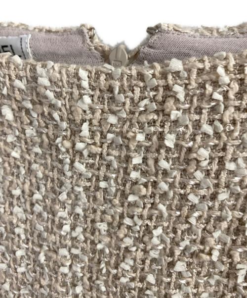 CHANEL（シャネル）CHANEL (シャネル) ツイードセットアップ ベージュ サイズ:42の古着・服飾アイテム