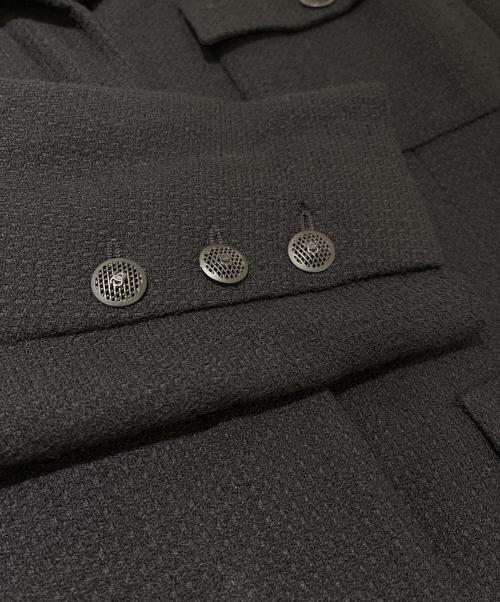 CHANEL（シャネル）CHANEL (シャネル) ツイードロングジャケット ブラック サイズ:44の古着・服飾アイテム