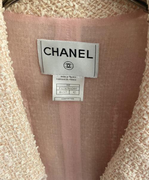 CHANEL（シャネル）CHANEL (シャネル) ツイードジャケット ライトピンク サイズ:42の古着・服飾アイテム
