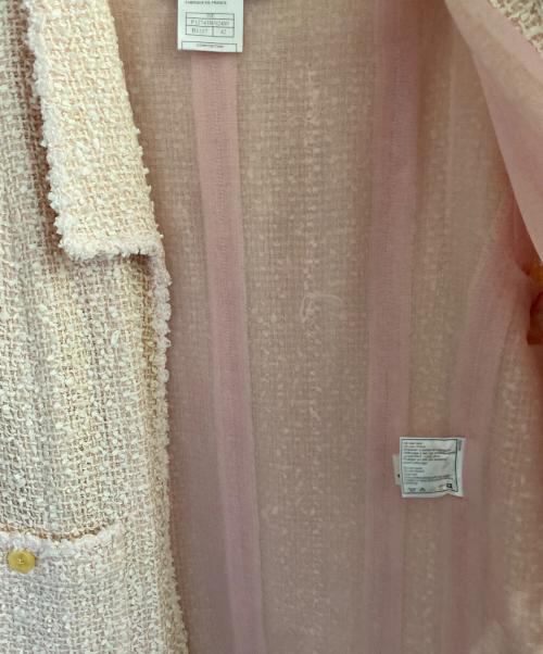 CHANEL（シャネル）CHANEL (シャネル) ツイードジャケット ライトピンク サイズ:42の古着・服飾アイテム