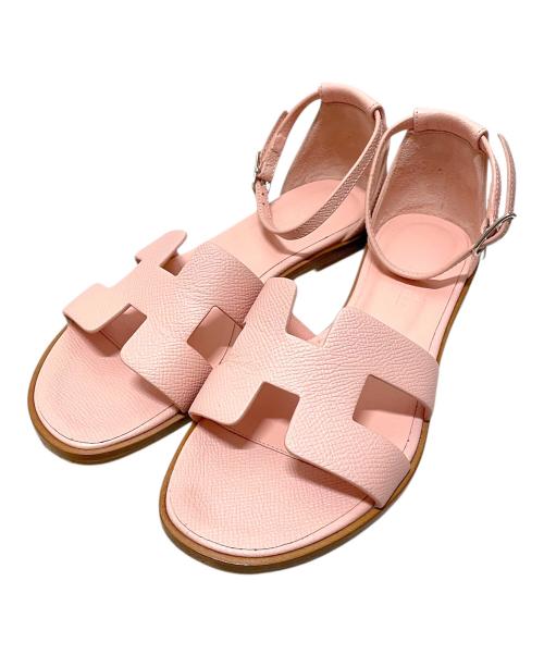 HERMES（エルメス）HERMES (エルメス) サントリーニサンダル ピンク サイズ:34 1/2の古着・服飾アイテム