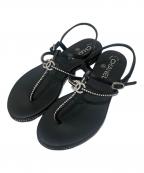 CHANELシャネル）の古着「ラインストーンココマークサンダル」｜ブラック