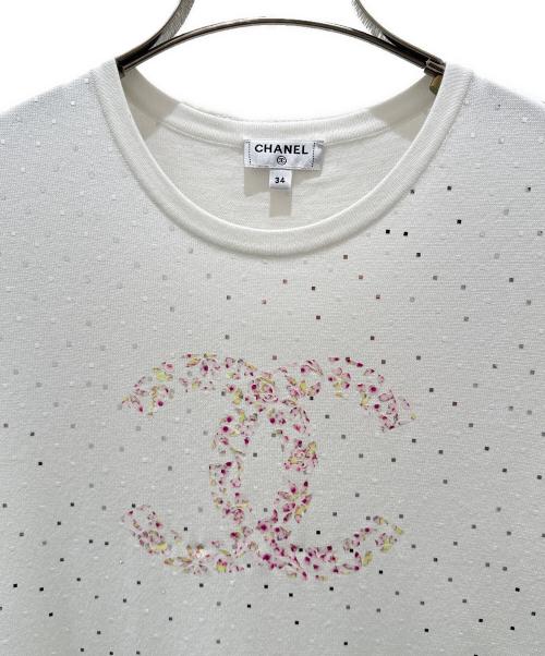 CHANEL（シャネル）CHANEL (シャネル) ココマークスリットロングワンピース ホワイト サイズ:34の古着・服飾アイテム