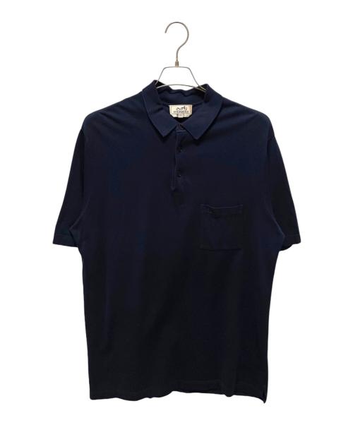 HERMES（エルメス）HERMES (エルメス) H刺繍ポロシャツ マリン サイズ:XXLの古着・服飾アイテム