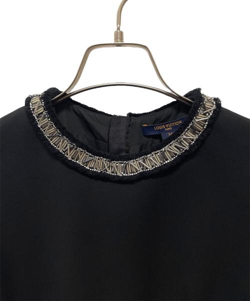 LOUIS VUITTON（ルイ ヴィトン）LOUIS VUITTON (ルイ ヴィトン) ノースリーブシルク混ワンピース ブラック サイズ:34の古着・服飾アイテム