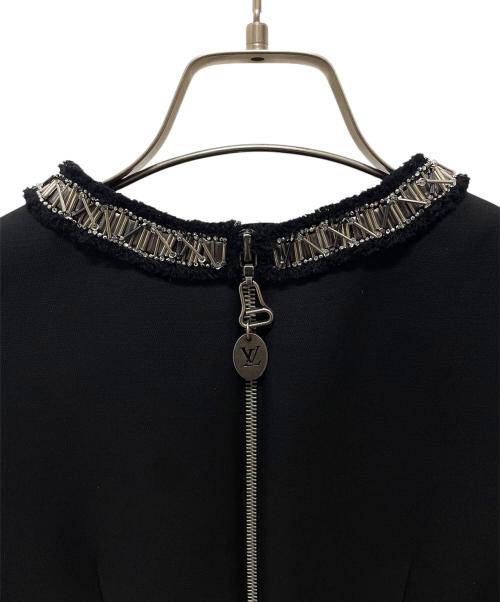LOUIS VUITTON（ルイ ヴィトン）LOUIS VUITTON (ルイ ヴィトン) ノースリーブシルク混ワンピース ブラック サイズ:34の古着・服飾アイテム