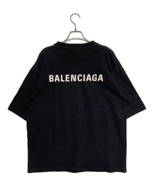 BALENCIAGA（バレンシアガ）BALENCIAGA (バレンシアガ) バックロゴプリントオーバサイズTシャツ ブラック サイズ:Lの古着・服飾アイテム