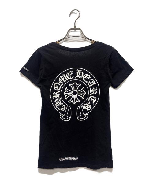 CHROME HEARTS（クロムハーツ）CHROME HEARTS (クロムハーツ) ホースシューロゴVネックカットソー ブラック×ホワイト サイズ:Sの古着・服飾アイテム