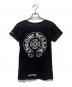 中古・古着 CHROME HEARTS (クロムハーツ) ホースシューロゴVネックカットソー ブラック×ホワイト サイズ:S：38000円
