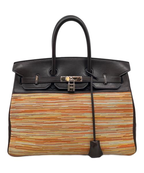 HERMES（エルメス）HERMES (エルメス) バーキン35/ヴァレニア×ヴィヴラート/□G:2003年ハンドバッグ/シルバー金具 ブラウン×マルチカラー サイズ:35の古着・服飾アイテム