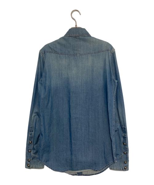 BALMAIN（バルマン）BALMAIN (バルマン) BALMAIN DENIM SHIRT/ロゴワッペンデニムシャツ インディゴ サイズ:37の古着・服飾アイテム