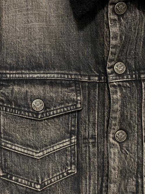 BALMAIN（バルマン）BALMAIN (バルマン) ストーンウォッシュデニムジャケット グレー×ブラック サイズ:44の古着・服飾アイテム