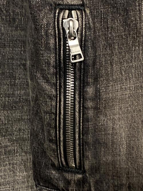 BALMAIN（バルマン）BALMAIN (バルマン) ストーンウォッシュデニムジャケット グレー×ブラック サイズ:44の古着・服飾アイテム