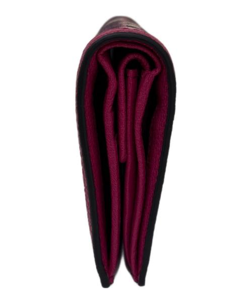 MIU MIU（ミュウミュウ）MIU MIU (ミュウミュウ) ロゴジャガードウォレット ピンク×ブラックの古着・服飾アイテム