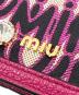 中古・古着 MIU MIU (ミュウミュウ) ロゴジャガードウォレット ピンク×ブラック：35000円