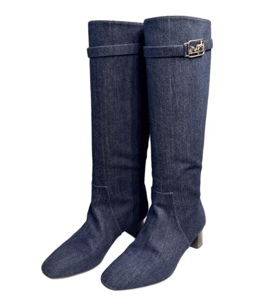HERMES（エルメス）HERMES (エルメス) デニムロングブーツ インディゴ サイズ:36　1/2の古着・服飾アイテム