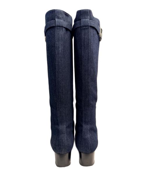 HERMES（エルメス）HERMES (エルメス) デニムロングブーツ インディゴ サイズ:36　1/2の古着・服飾アイテム