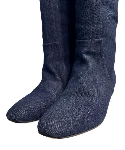 HERMES（エルメス）HERMES (エルメス) デニムロングブーツ インディゴ サイズ:36　1/2の古着・服飾アイテム