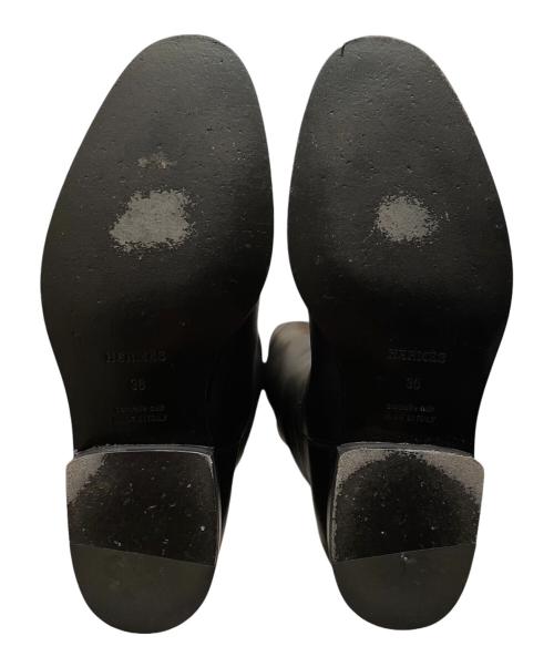 HERMES（エルメス）HERMES (エルメス) ケリーバックルサイハイブーツ ブラック×シルバー金具 サイズ:36の古着・服飾アイテム