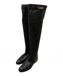 HERMES（エルメス）の古着「ケリーバックルサイハイブーツ」｜ブラック×シルバー金具